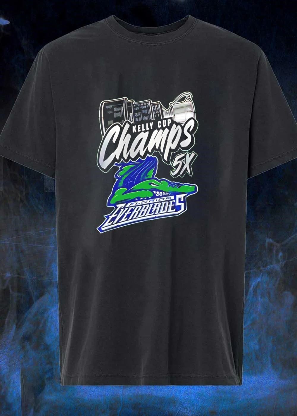 Florida Everblades Kelly Cup Champs 5x Green T-Shirt
