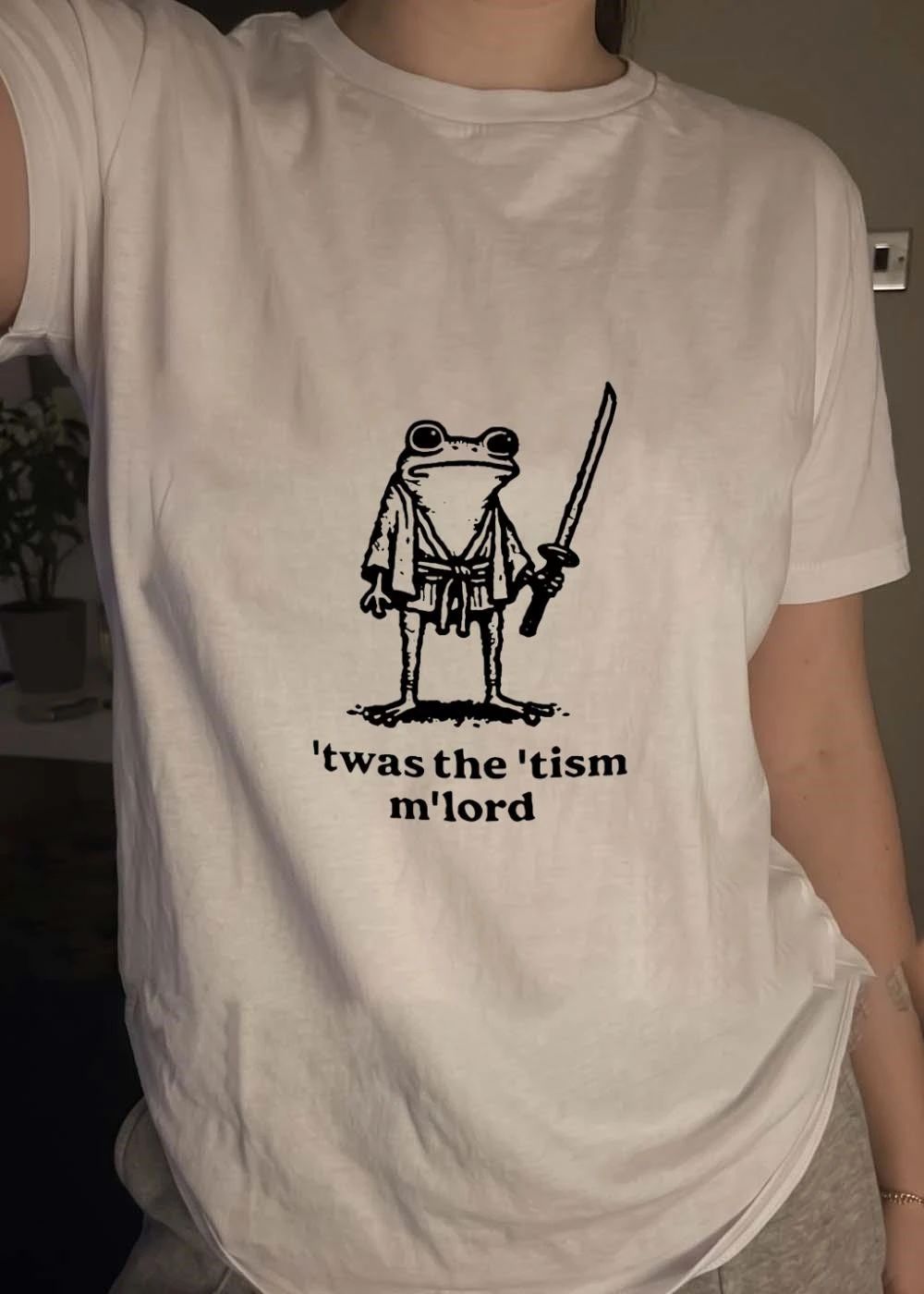 Twas The Tism M’lord Frog Samurai Wearing Kimono Holding Katana shirt