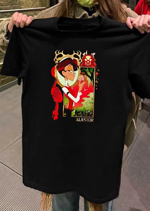Alastor Wine Lover Elegant Swamp Vibe Portrait T-Shirt