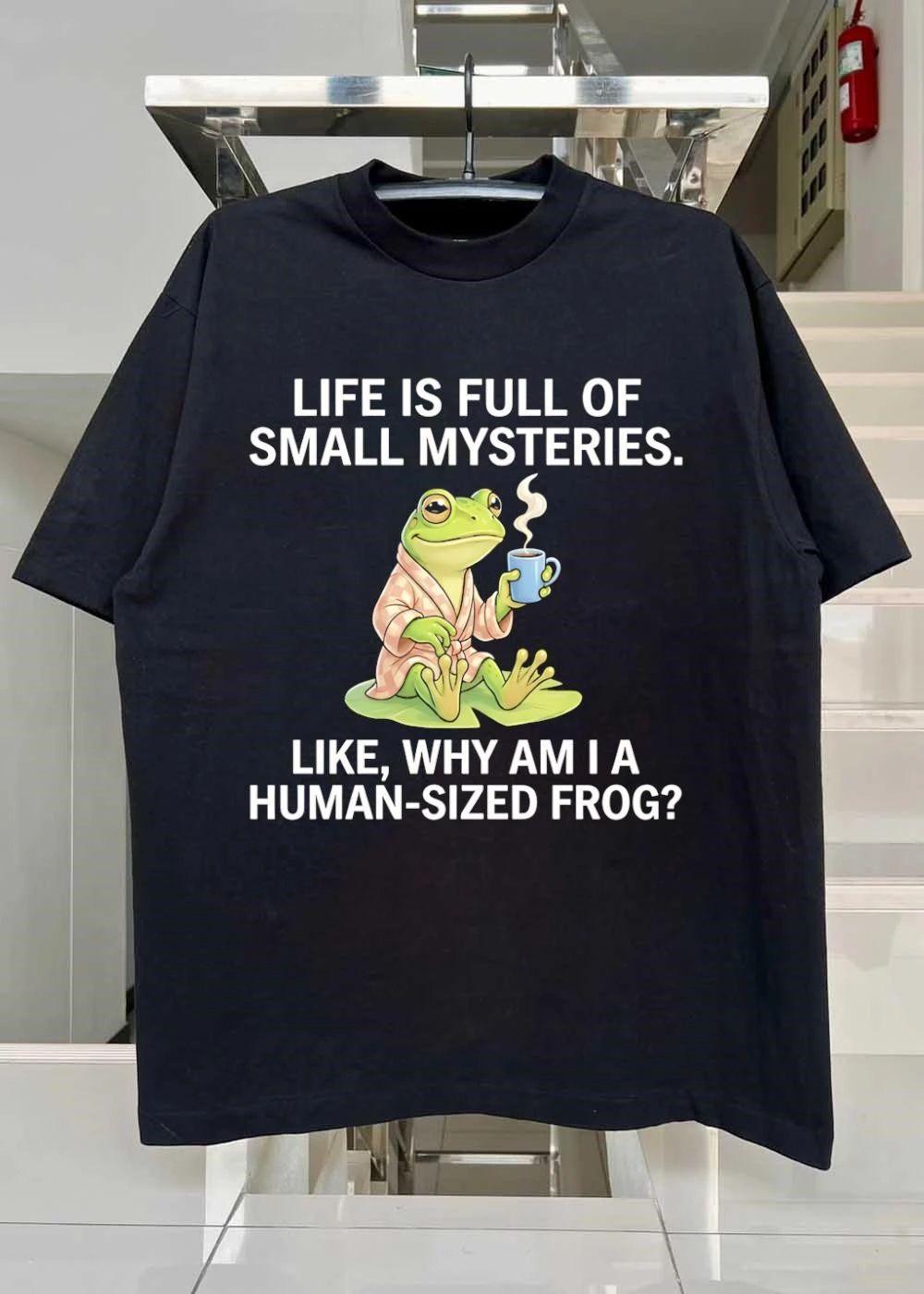 Life Is Full Of Small Mysteries Like Why Am I A Human Sized Frog shirt