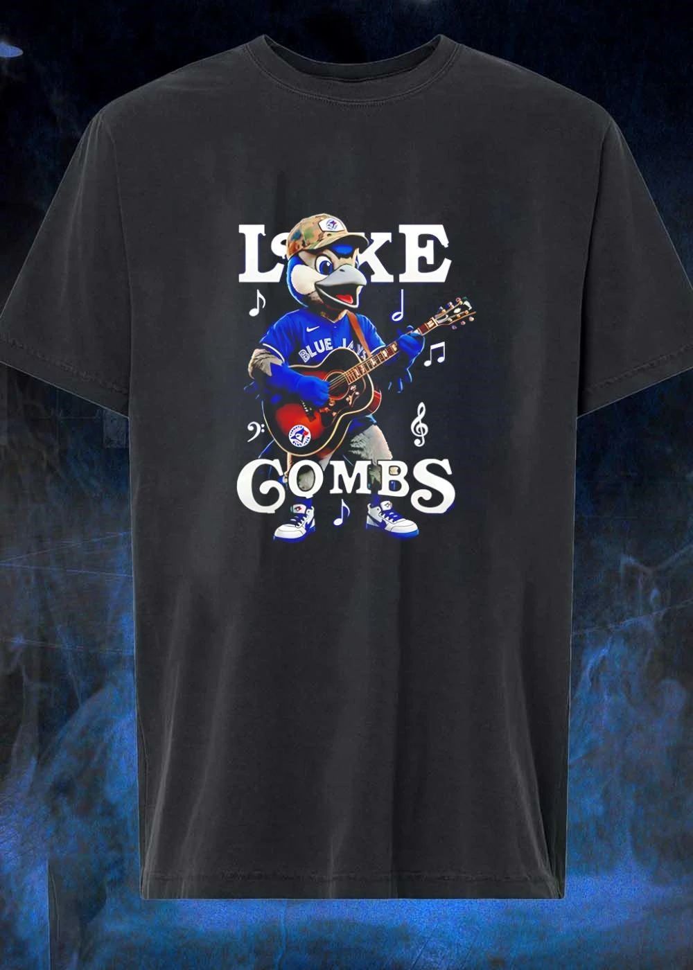 Ace The Mascot Playing Acoustic Guitar Luke Combs Blue Jays T-Shirt