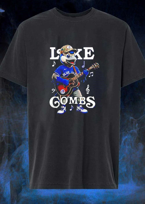 Ace The Mascot Playing Acoustic Guitar Luke Combs Blue Jays T-Shirt