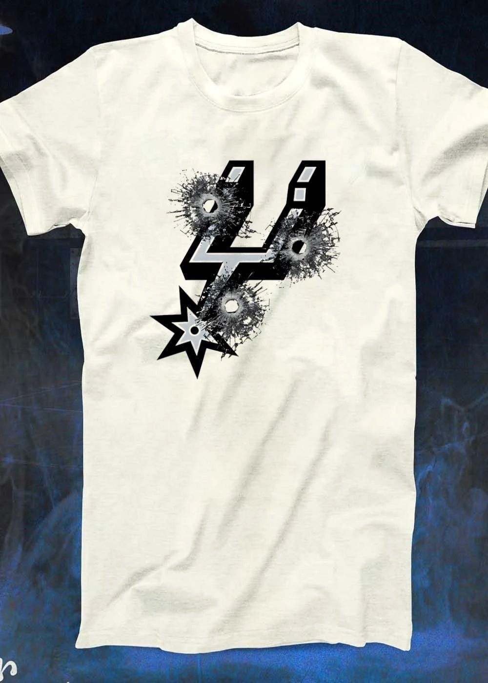 San Antonio Spurs Logo With Glass Bullet Holes T-Shirt