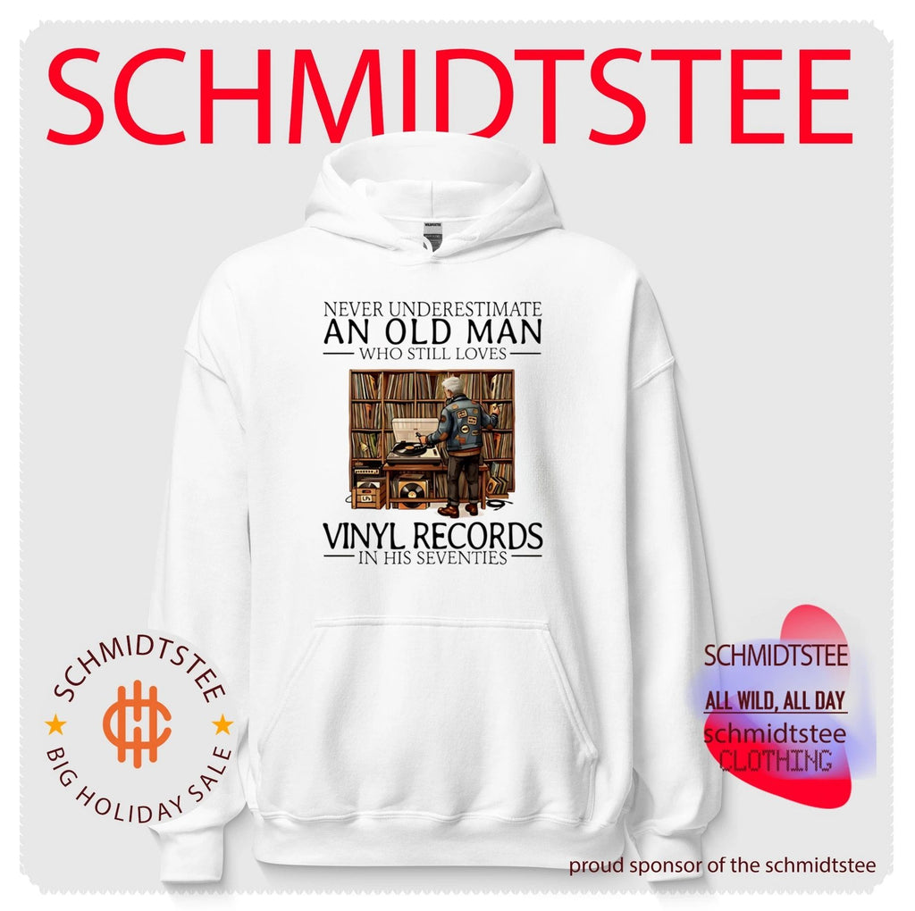 Never underestimate an old man who still loves vinyl records in his seventies shirt
