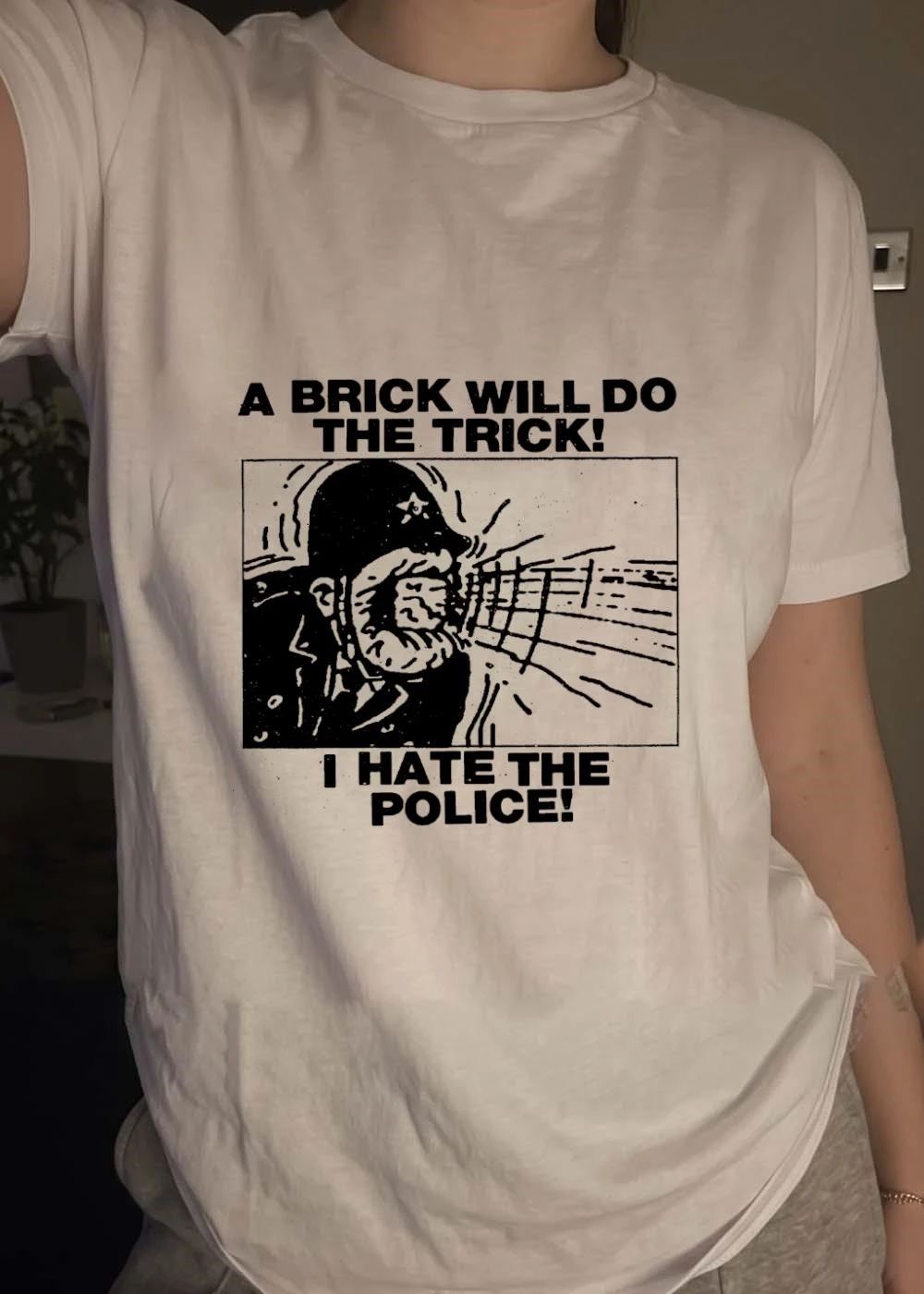 A Brick Will Do the Trick I Hate the Police Shirt
