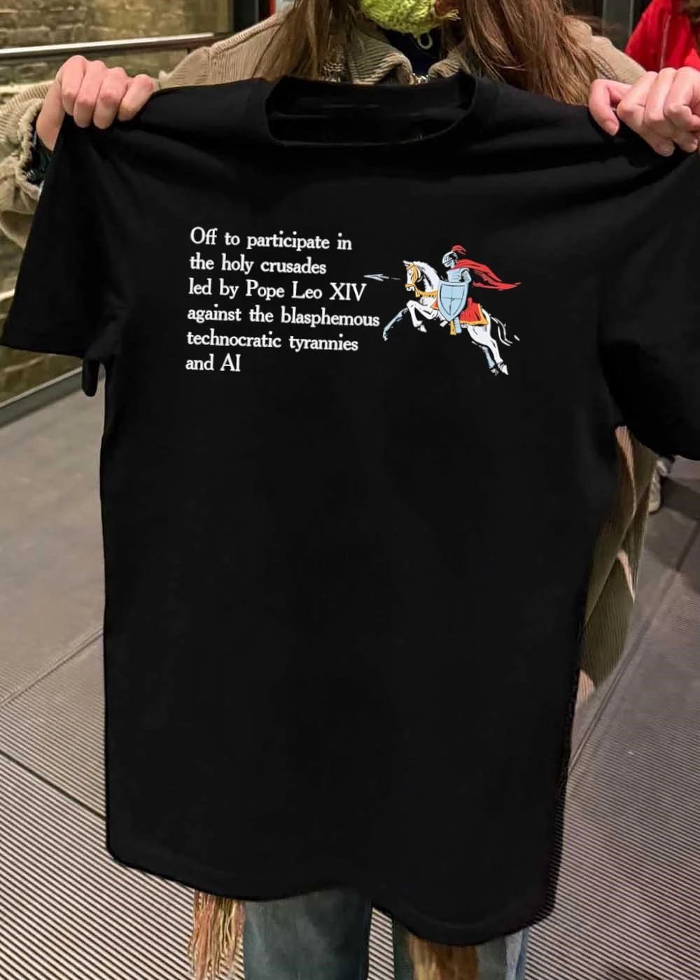Knight Crusader Off to Participate in Holy Crusades Led by Pope Leo XIV AI T-Shirt