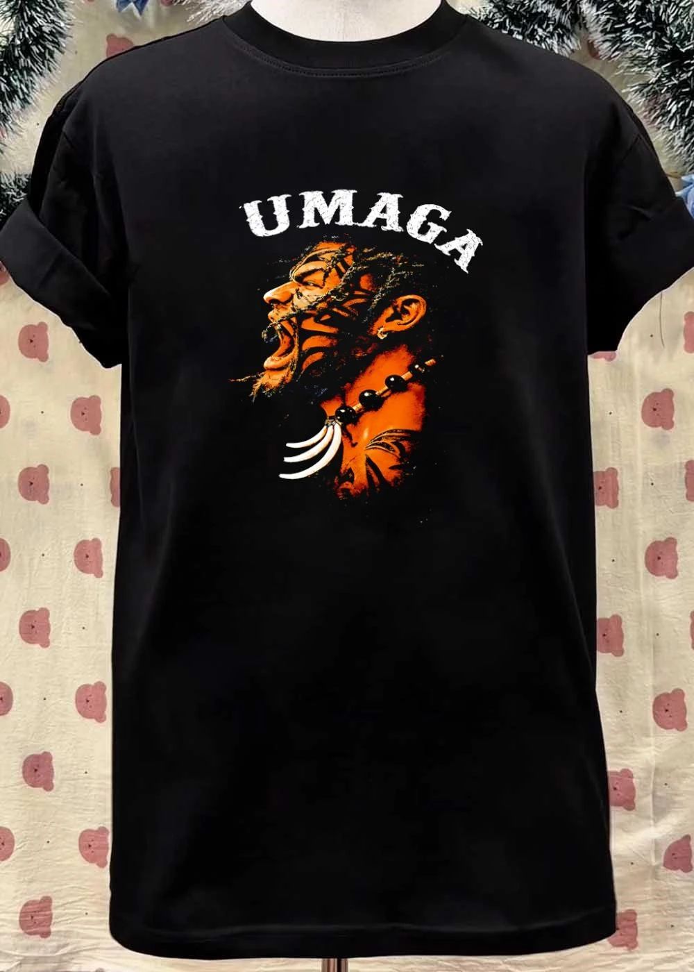 Wrestling Legend Umaga Roaring Face Tribal Tattoo Necklace Umaga shirt