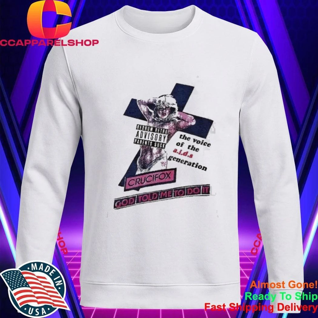 Crucifox Voice Of The AIDS Generation Redrum Retro Parental Advisory Parents Suck Shirt