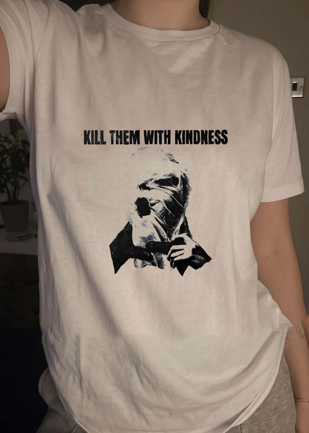 Kill Them with Kindness Person Wearing Plastic Bag Over Their Head T-Shirt