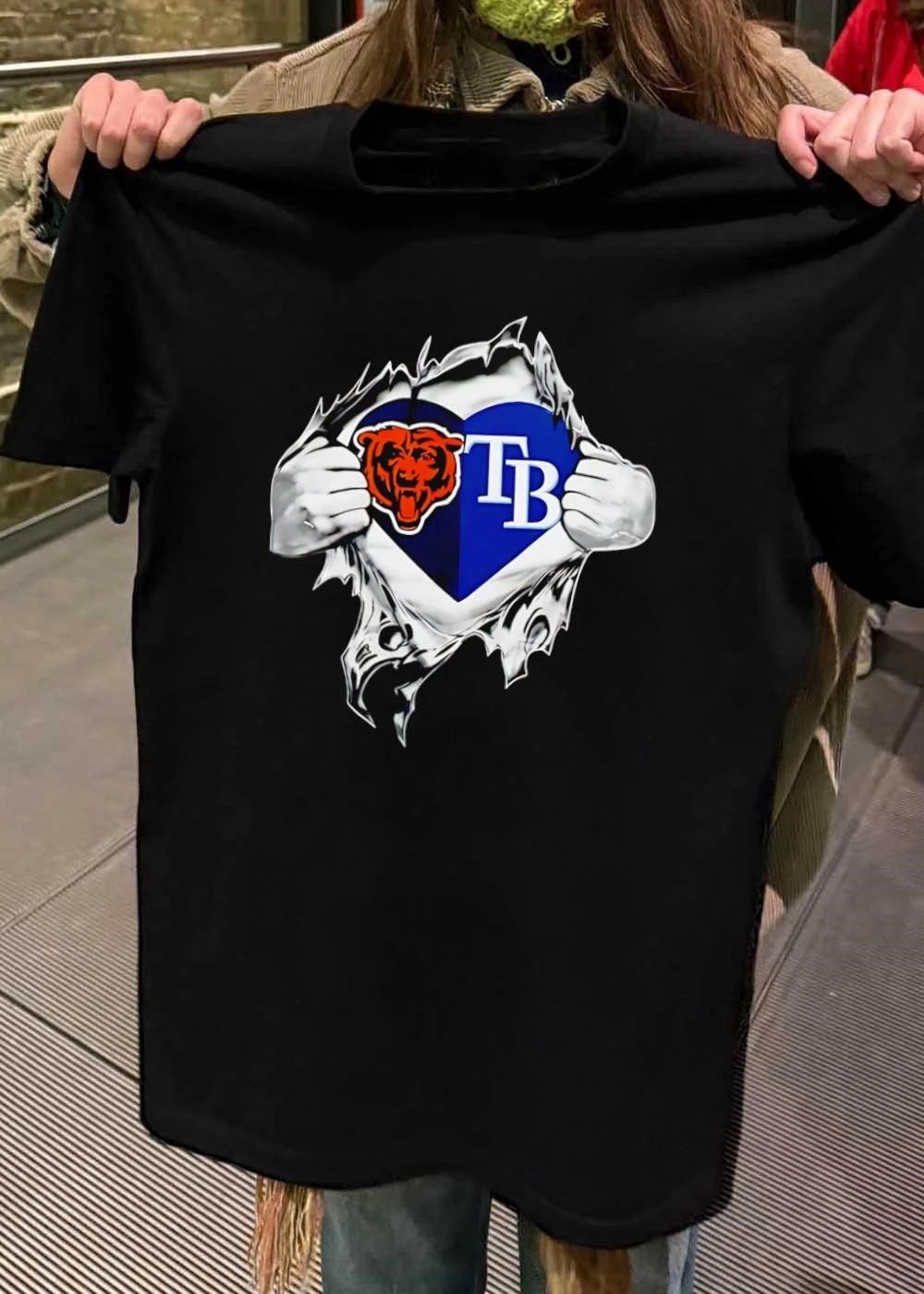Tee Rip Heart Bear TB Chicago Tampa Bay Shirt