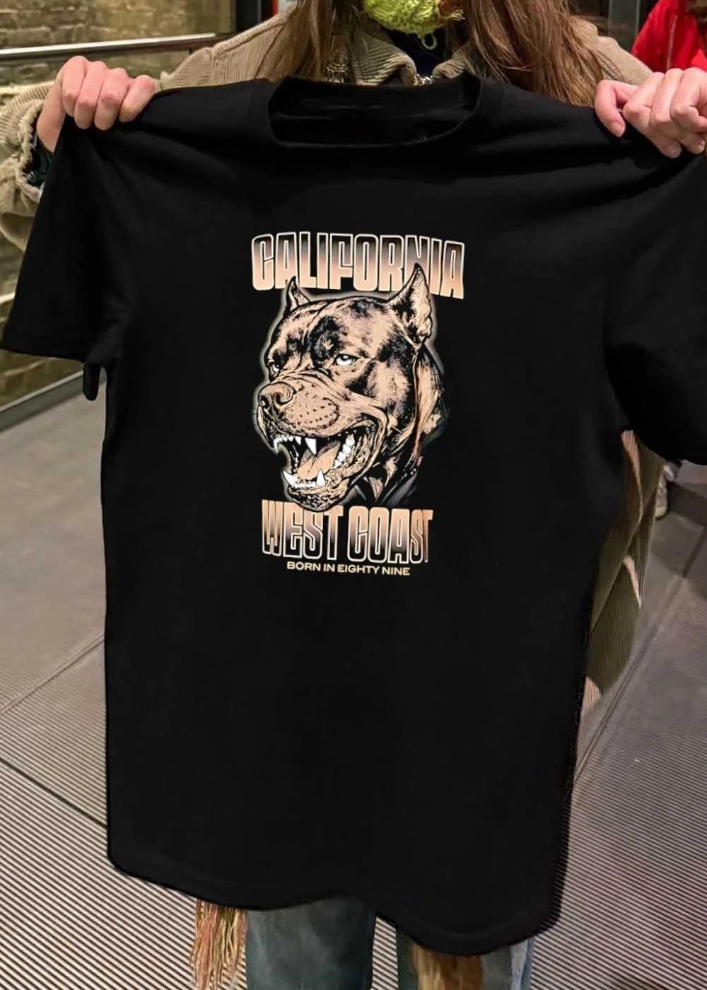 California West Coast Born in Eighty Nine Pitbull shirt