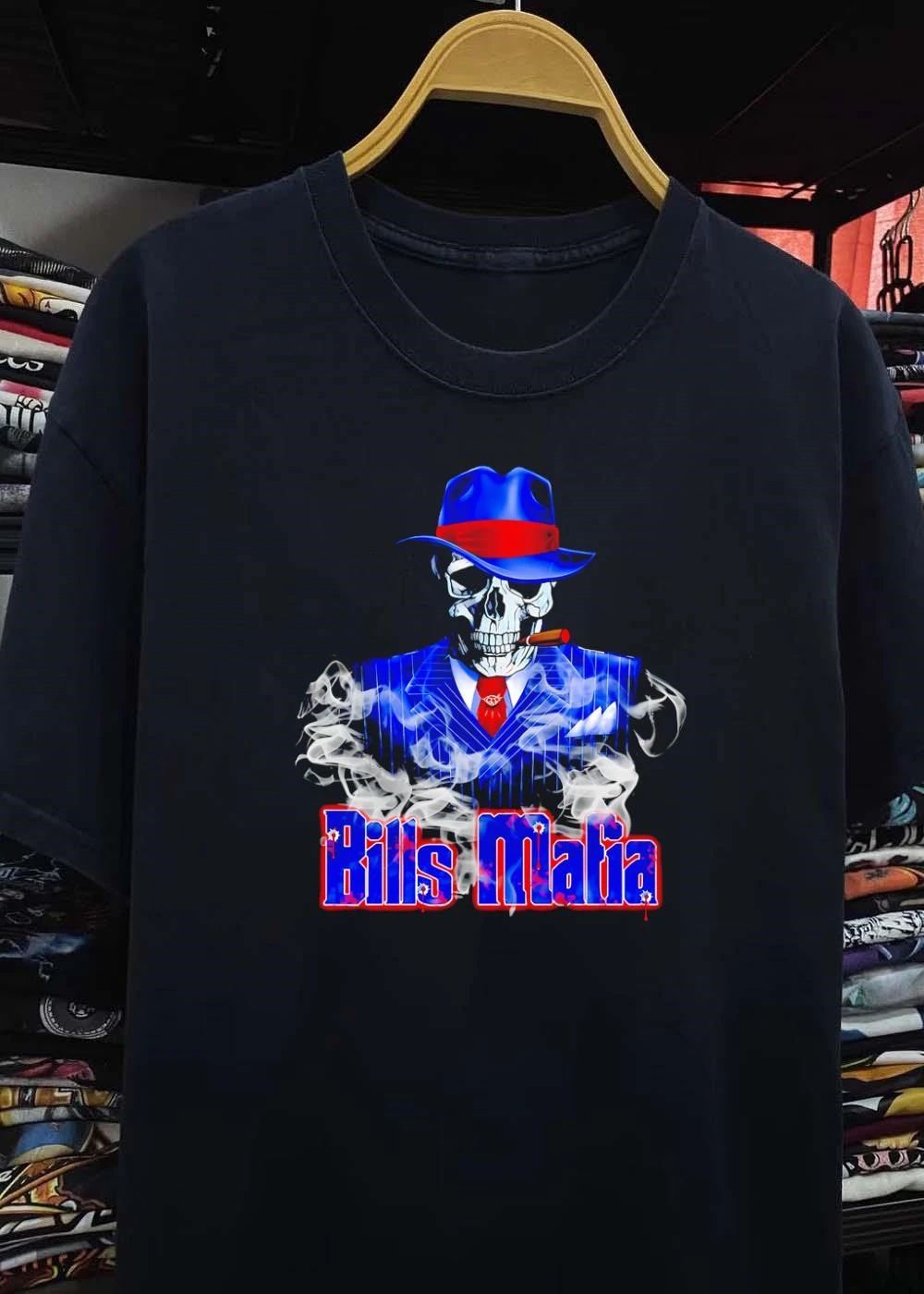 Bills Mafia Apparel Skull Wearing Suit Smoking Cigar T-Shirt