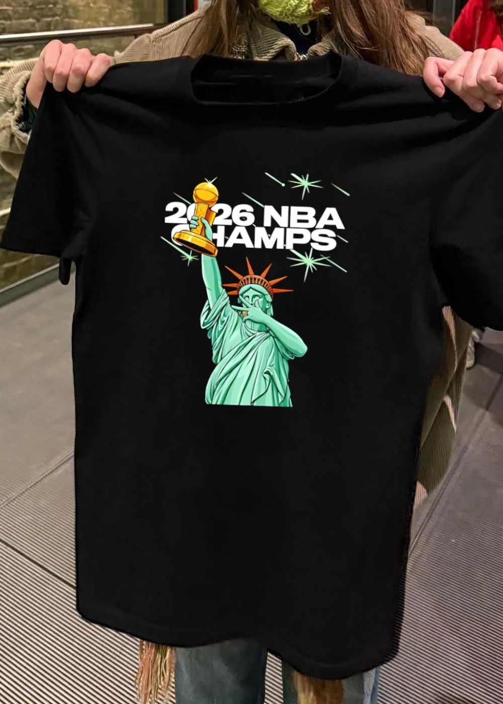 Statue of Liberty Celebrating 2026 NBA Champs T-Shirt