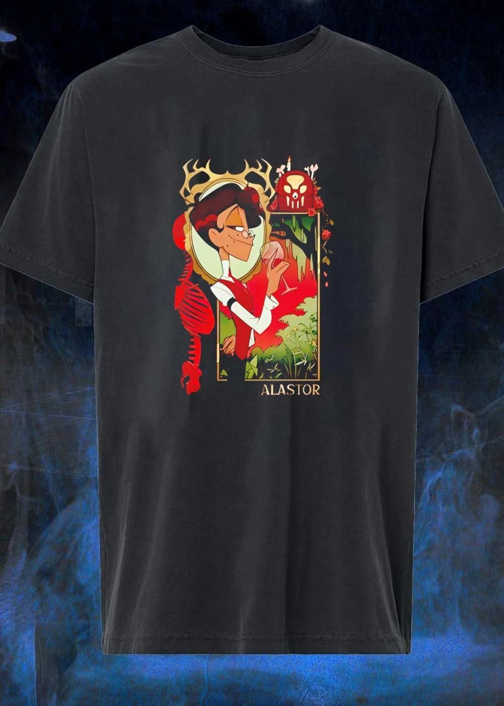 Alastor Wine Lover Elegant Swamp Vibe Portrait T-Shirt