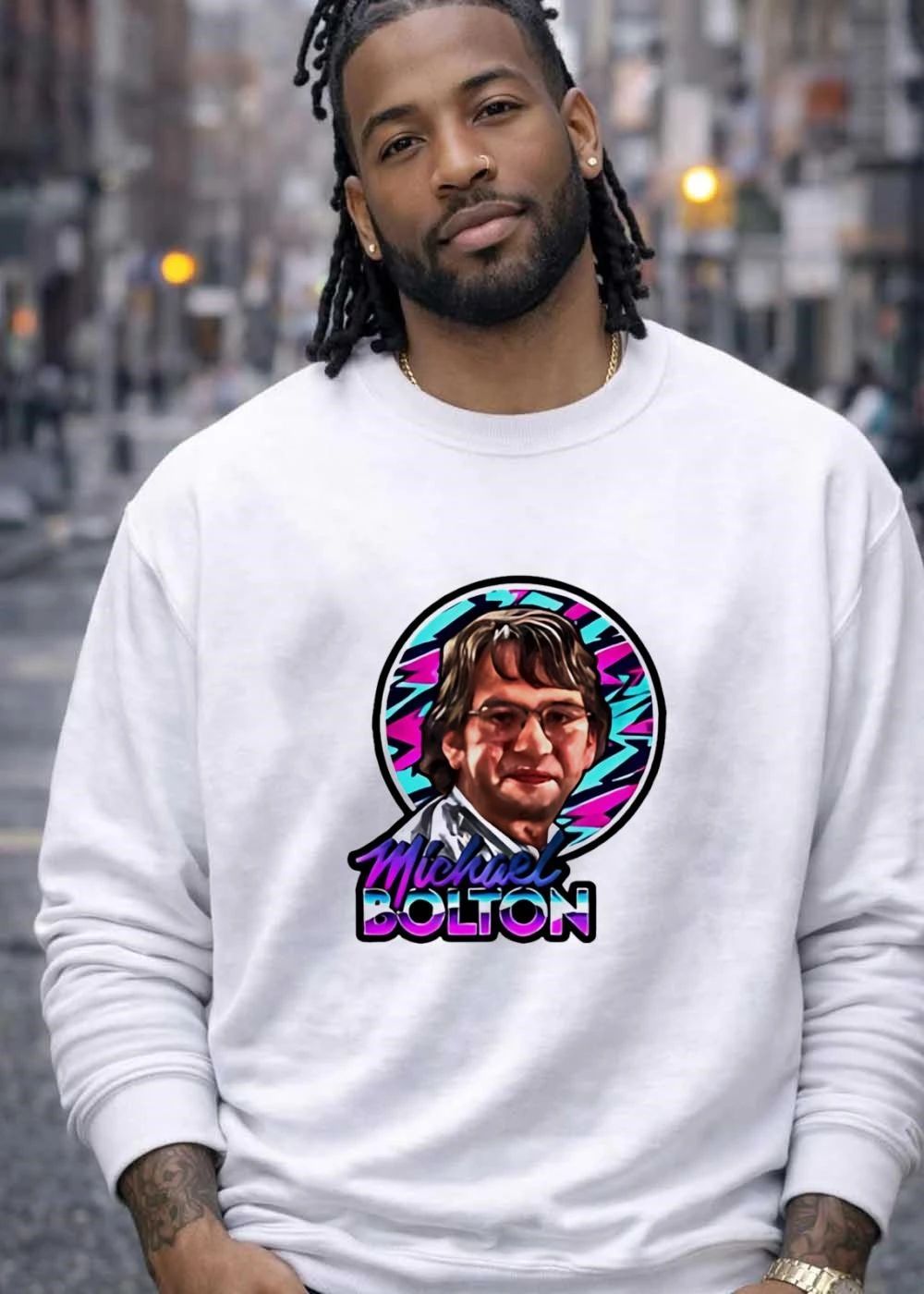 80s Style Michael Bolton Retro Aesthetic Office Humour T-Shirt