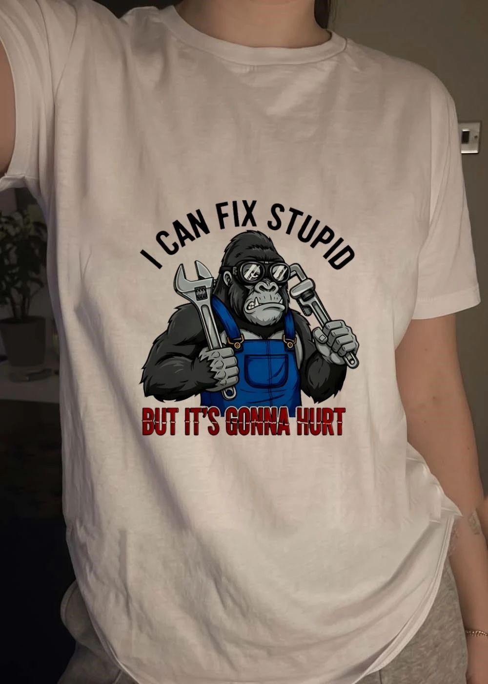 I Can Fix Stupid But It’s Gonna Hurt Gorilla Mechanic shirt