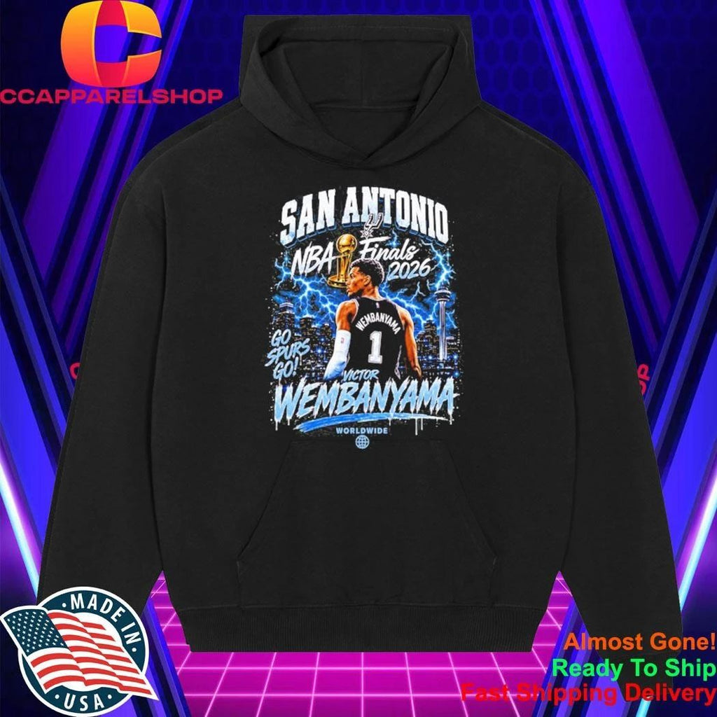 San Antonio Spurs Victor Wembanyama Vintage Lightning Graphic Basketball Finals 2026 Shirt
