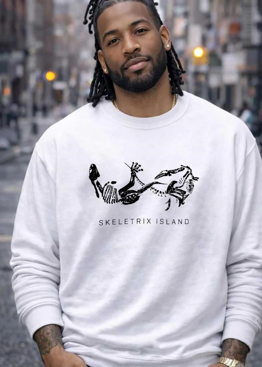 Skeletrix Island Dinosaur Fossil Fighting T-Shirt