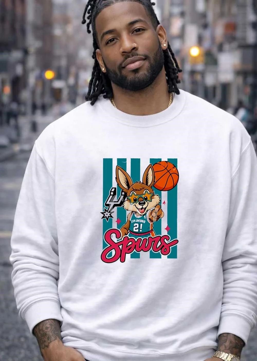 San Antonio Spurs Mascot Basketball Star Glasses Youth T-Shirt