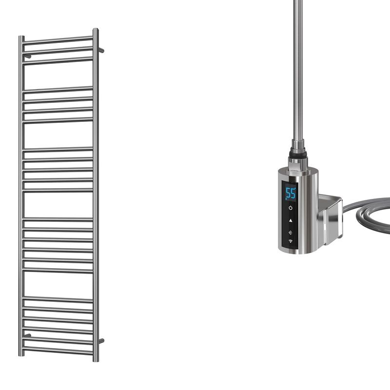 Aston – Stainless Steel Electric Towel Rail H1600mm x W400mm Straight 300w Thermostatic WIFI