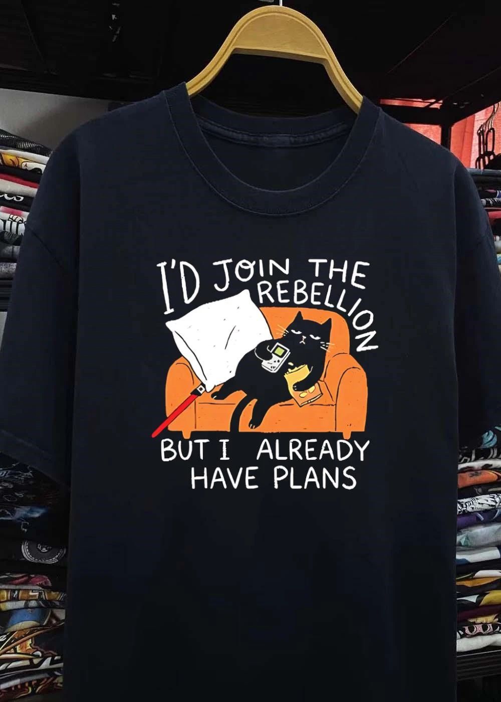 Lazy Cat Gaming Couch Id Join the Rebellion but i already have plans T-Shirt