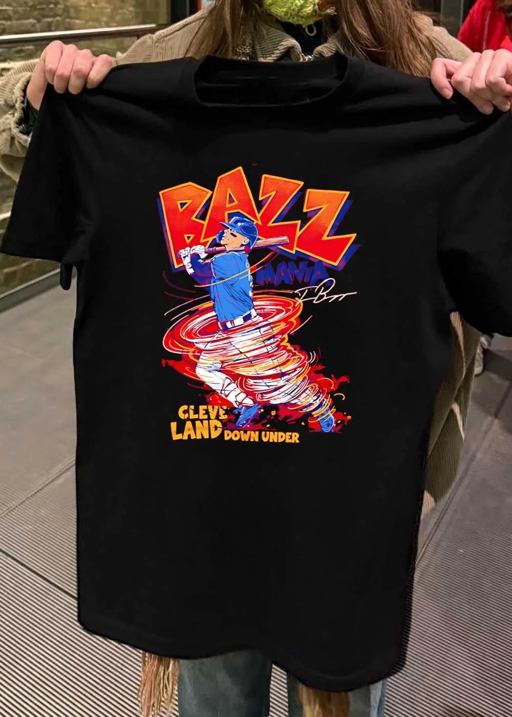 CV Art Design Travis Bazzana Batting Bazz Mania Cleveland Down Under T-Shirt