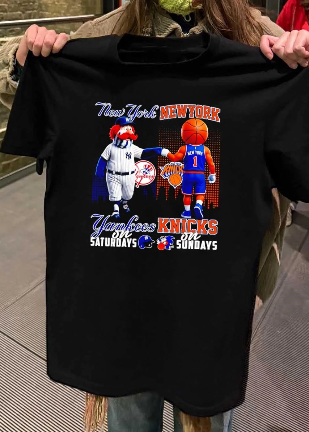 New York Yankees Saturday Knicks Sunday Mascot Player Graphic Design shirt