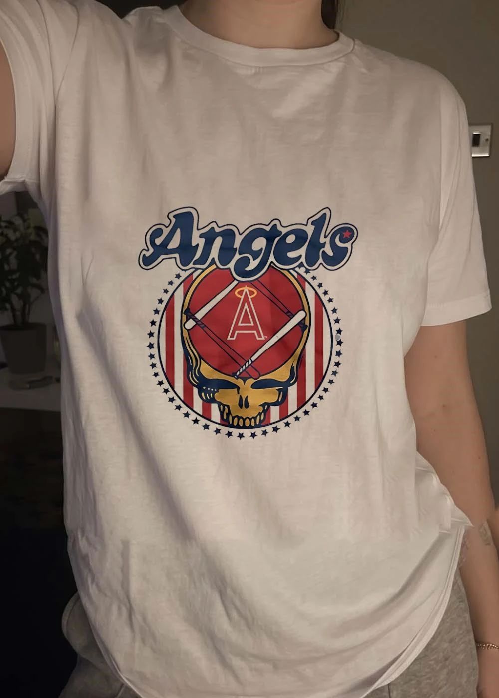Los Angeles Angels Grateful Dead Steal Your Face Baseball T-Shirt