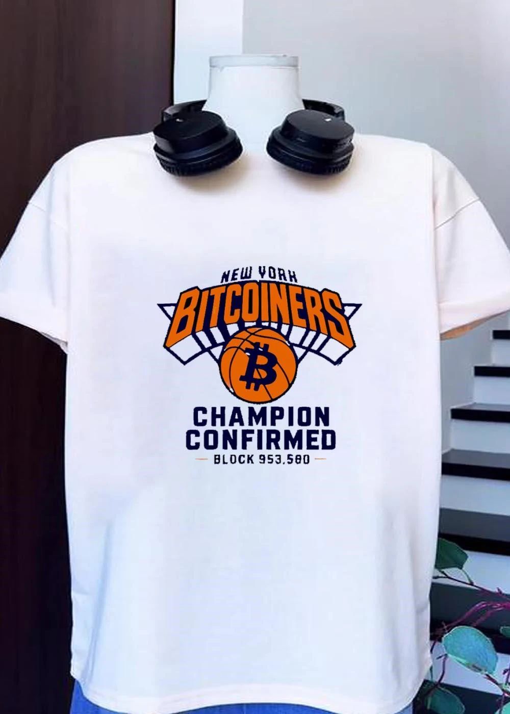 New York Bitcoiners Champion Confirmed Block 953580 Basketball T-Shirt
