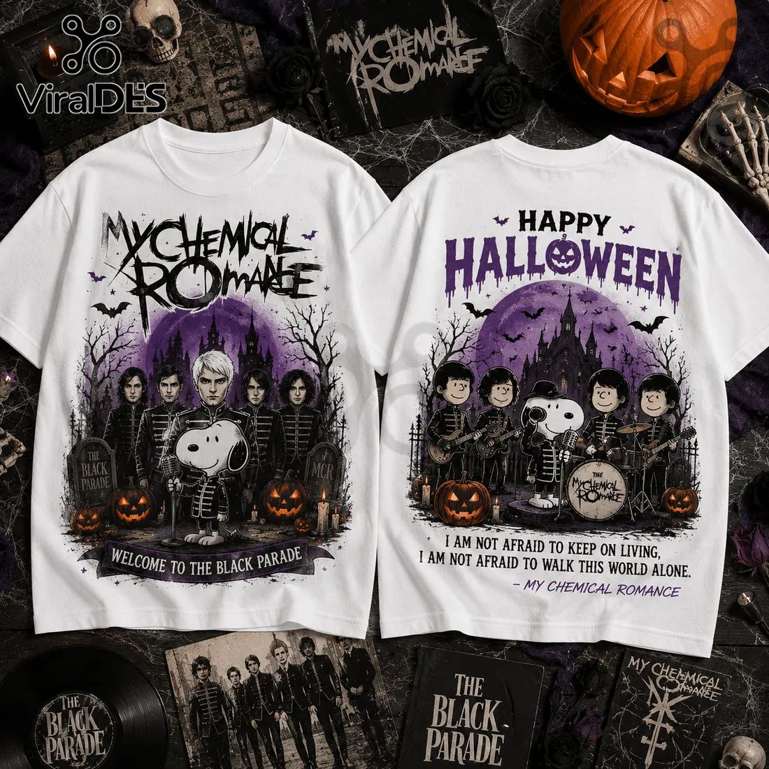 Snoopy x My Chemical Romance Black Parade T-Shirt