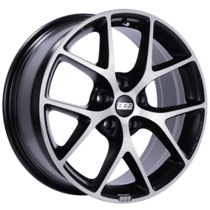 BBS Wheels SR Satin Black w/ Diamond Cut Machined Spoke Faces 18×8 | 5×112 (SR014VGPK)