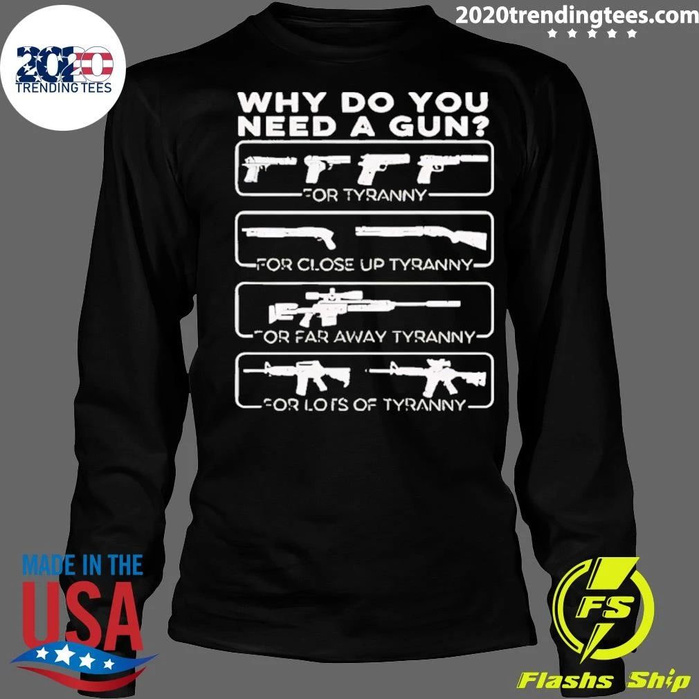 Why Do You Need A Gun For Tyranny For Close Up Tyranny For Far Away Tyranny Shirt