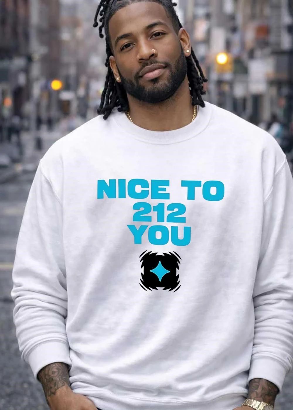 New York City Apparel Nice to 212 You White shirt