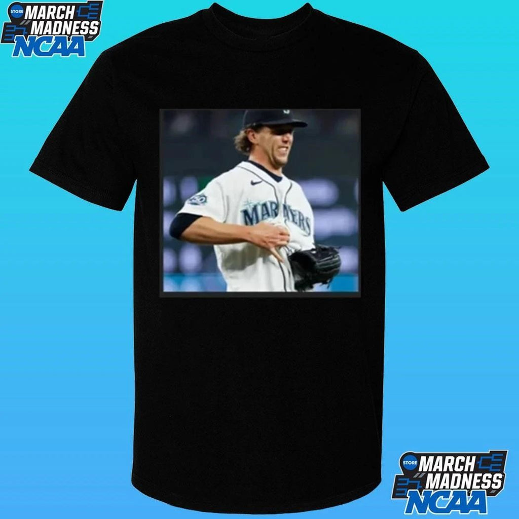 Logan Gilbert Baseball Pitcher Catches Ball In Shirt