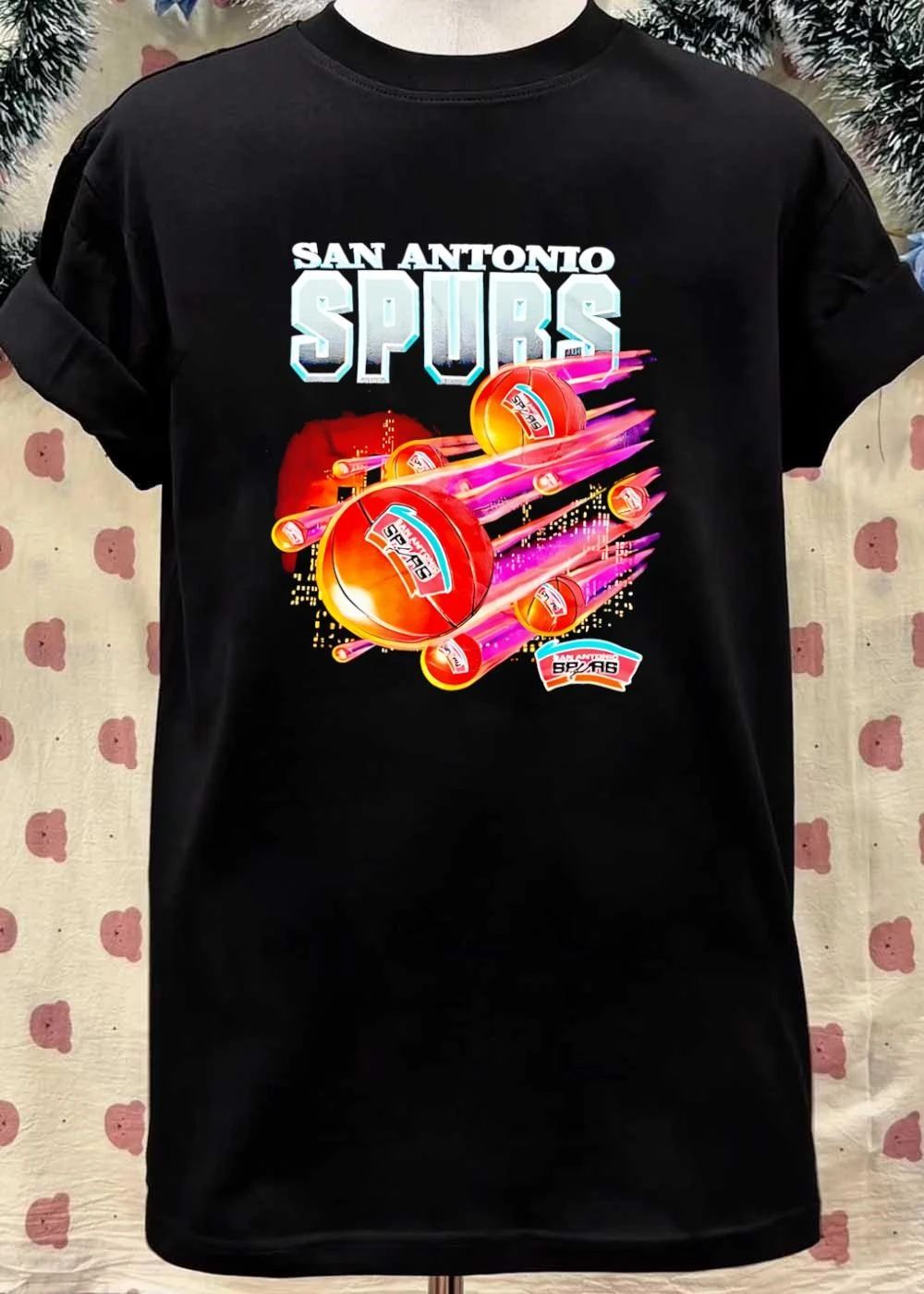 San Antonio Spurs Basketball Flying Comet Trails Team T-Shirt