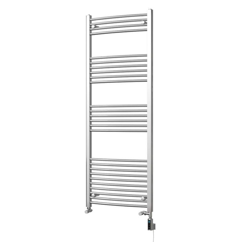 Zennor – Chrome Dual Fuel Towel Rail H1600mm x W600mm Thermostatic WIFI – Curved