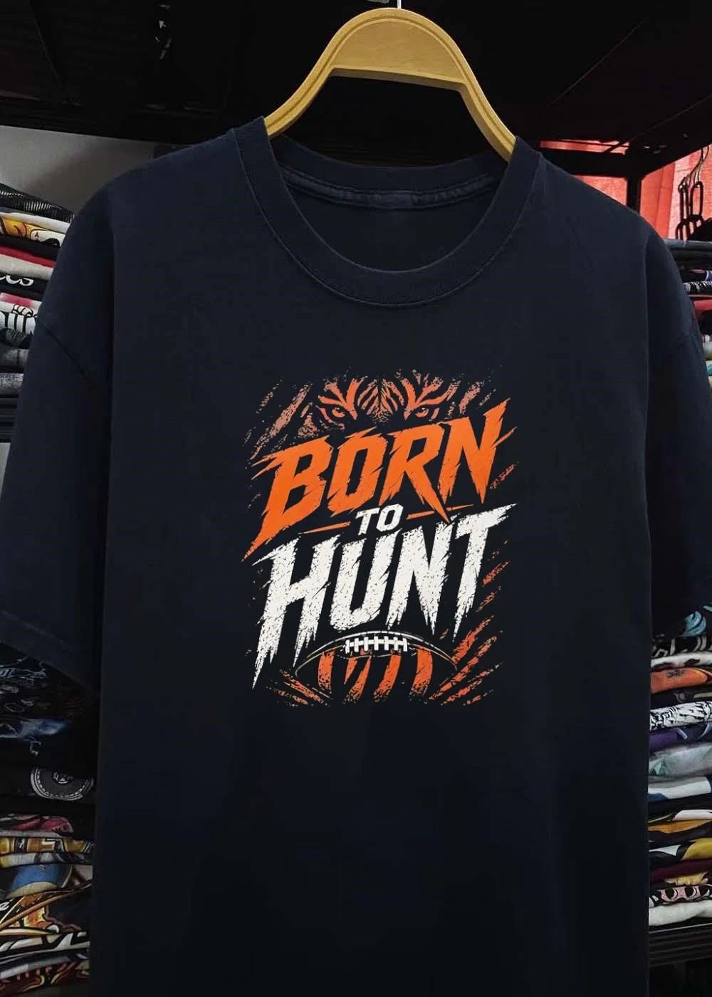 Born to Hunt Tiger Football T-Shirt