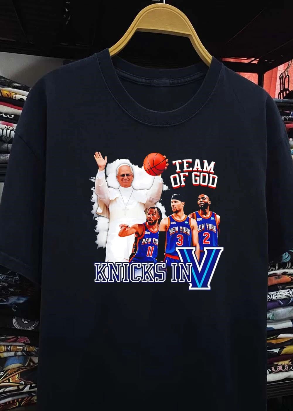 Team Of God Knicks In V Villanova Shirt