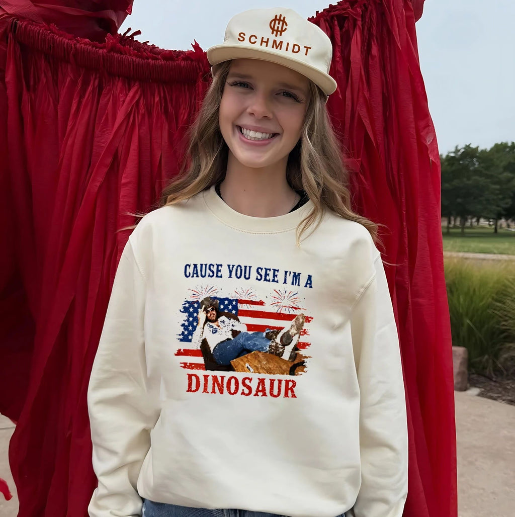 Cause You See I’m A Dinosaur Hank Williams Jr Funny Country Music Western Patriotic 4th of July Cowboy shirt