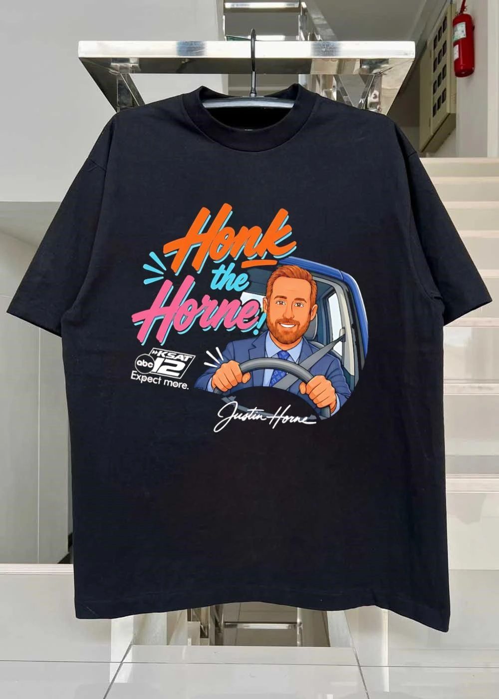 Justin Horne Honk the Horne KSAT 12 Expect More T-Shirt