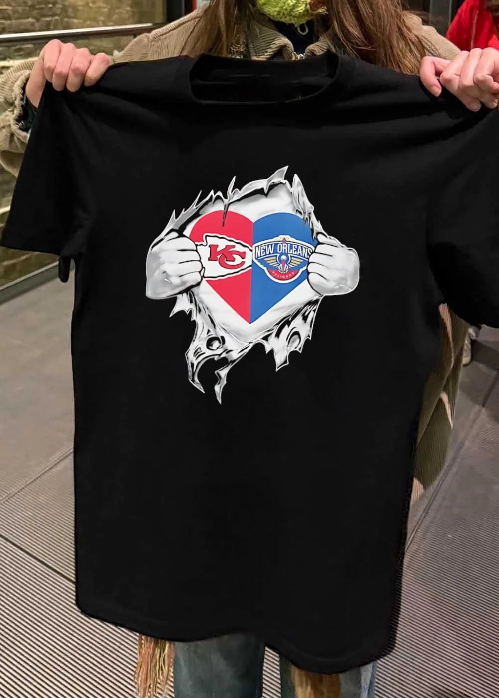 KC Pelicans Heart Ripped Open T-Shirt