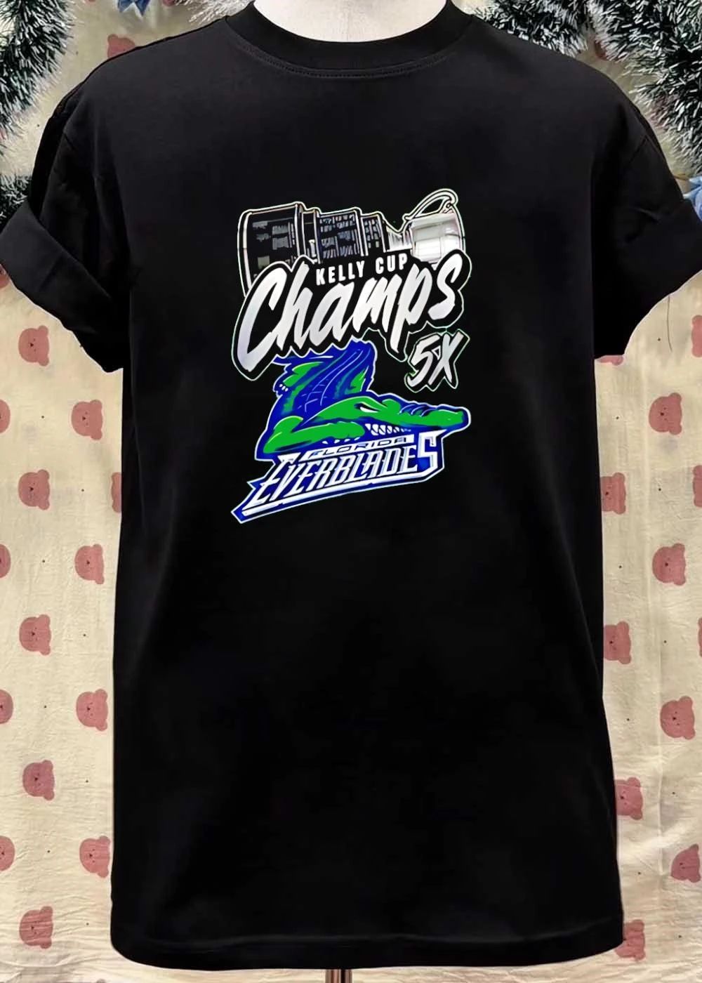 Florida Everblades Kelly Cup Champs 5x Green T-Shirt