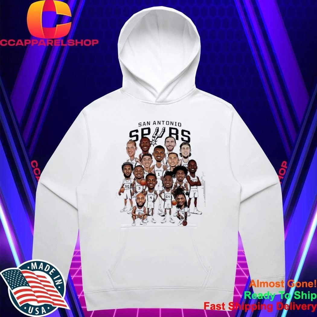 San Antonio Spurs 2024 Roster Caricature Players Shirt