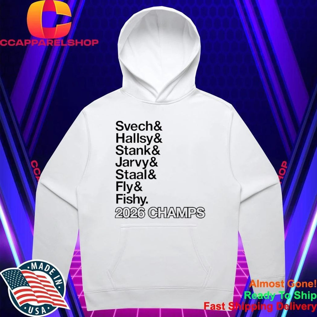 Carolina Hurricanes Hockey Carolina Hockey Ampersand Champs Svech & Hallsy & Stank & Jarvy & Staal & Fly & Fishy Shirt
