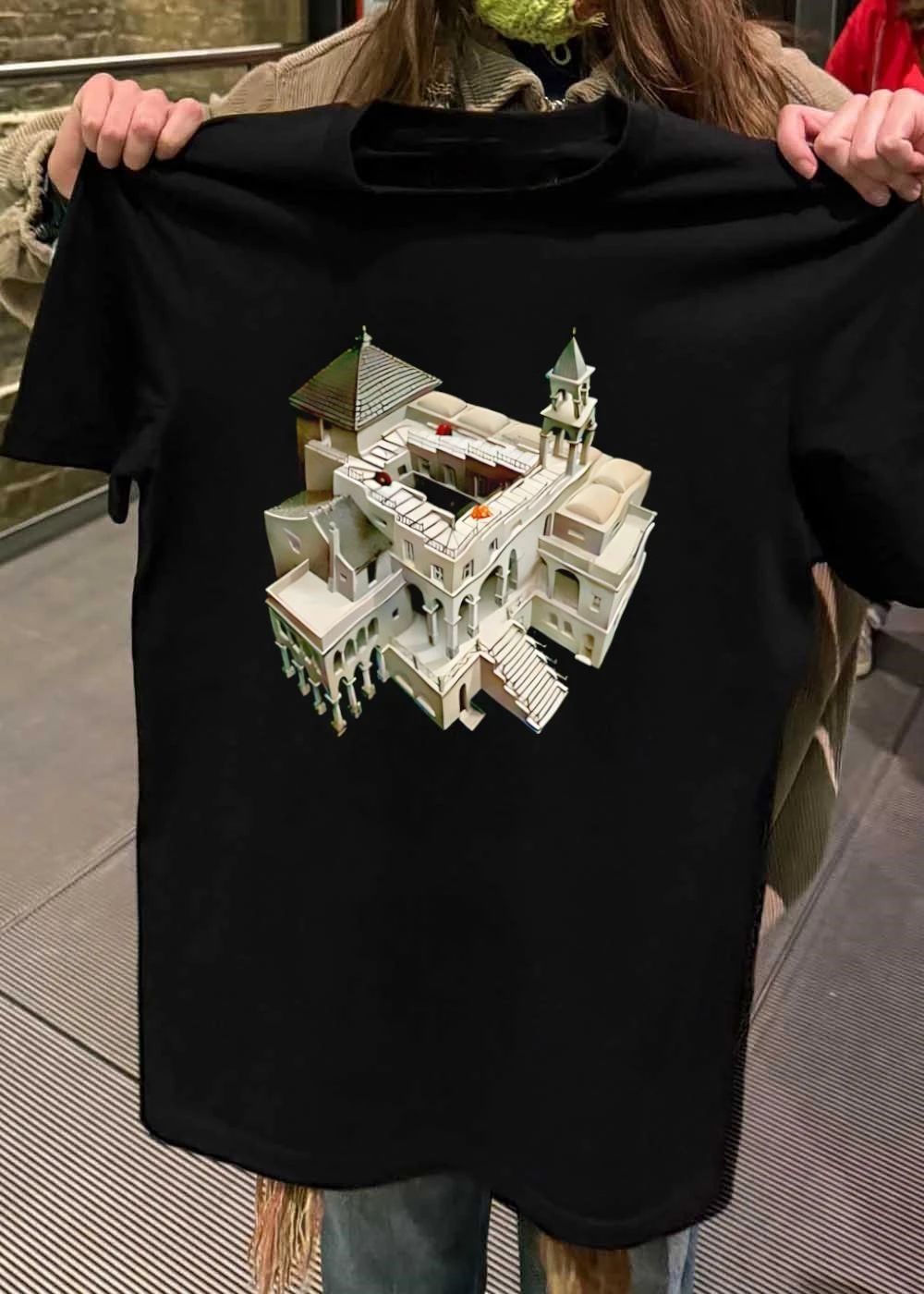 Impossible Building Escher Style Optical Illusion Shirt