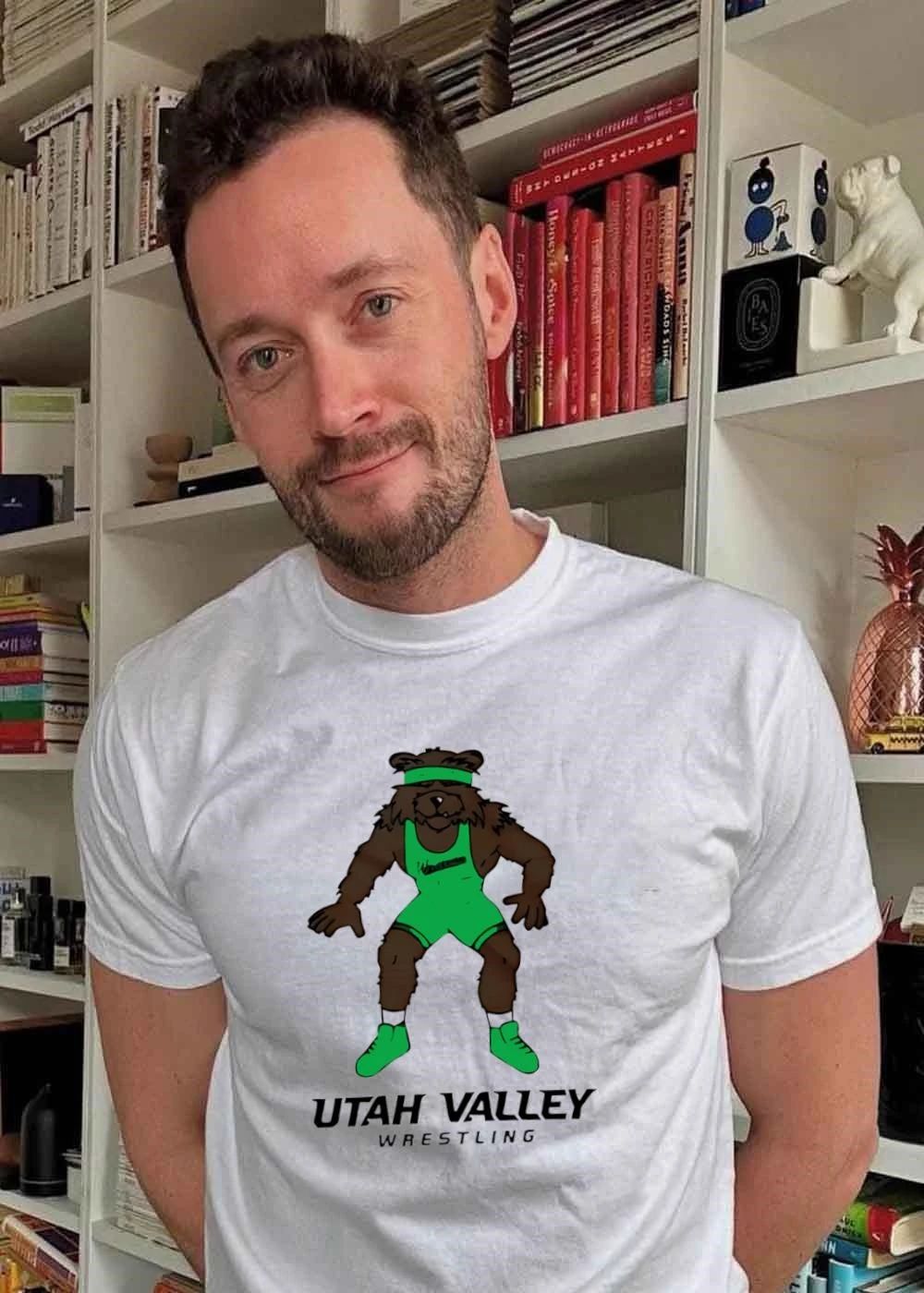 Utah Valley Wrestling Willy mascot shirt