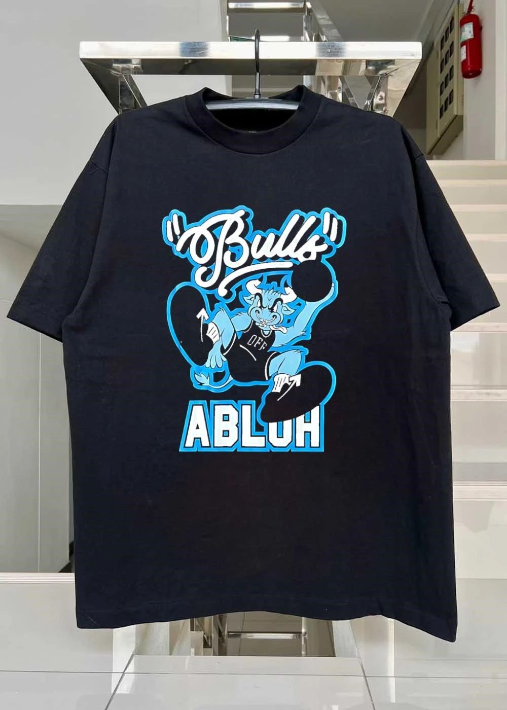 Abluh Bulls Playing Basketball Logo T-Shirt