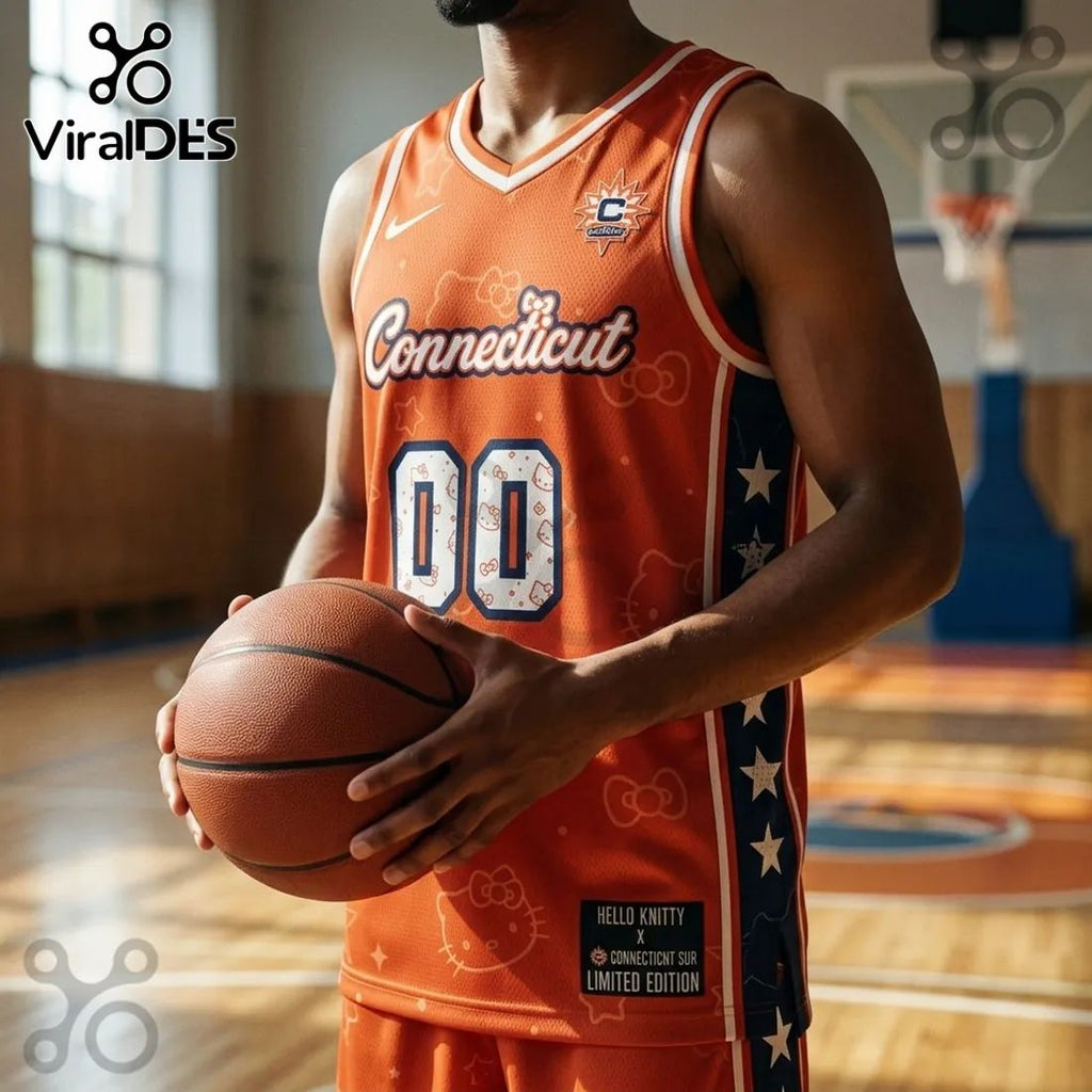 Hello Kitty x Connecticut Sun Orange Basketball Jersey
