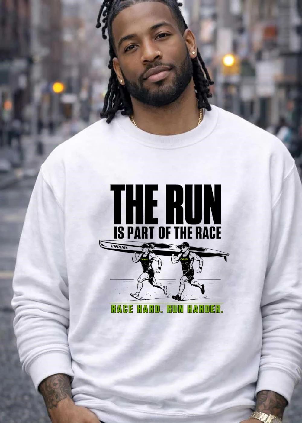 Endure Kayak Running Multisport the Run Is Part of the Race Race Harder 2026 Challenge Shirt