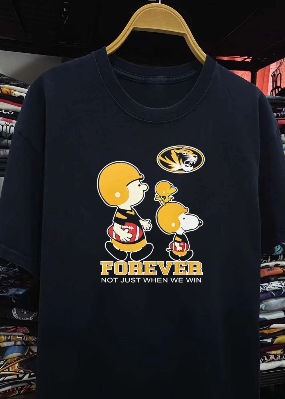 Peanuts Characters Playing Football Forever Not Just When We Win Mizzou T-Shirt